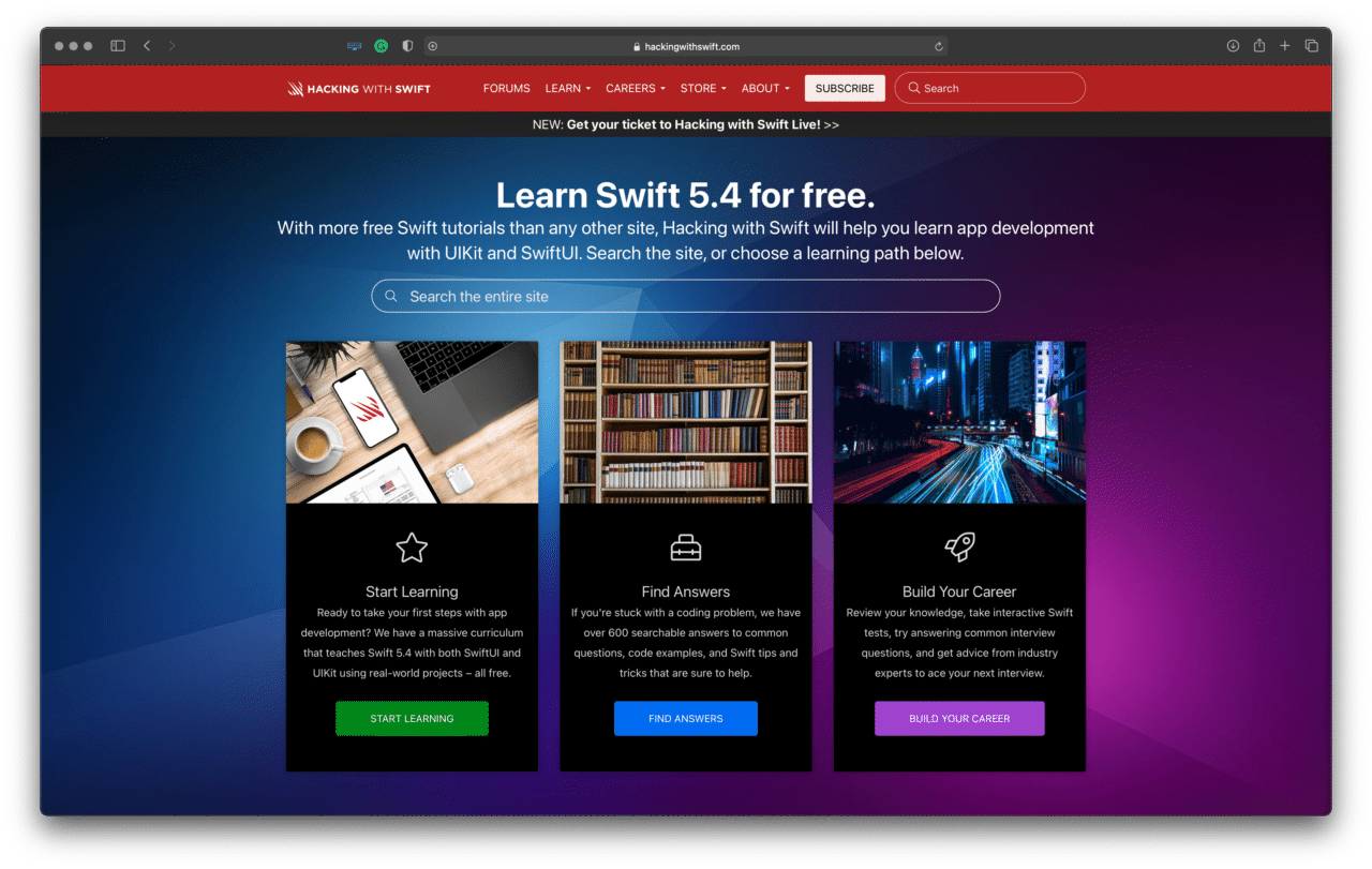 Best tools for iOS developers: Hacking with Swift – great place for learning Apple platforms development