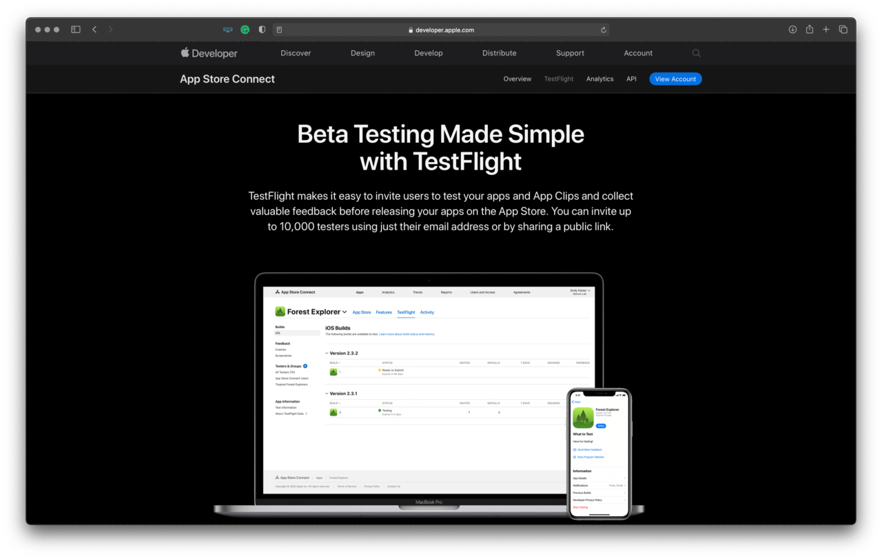 Best tools for Apple platforms developers: testflight – makes it easy to invite users to test your apps and collect feedback