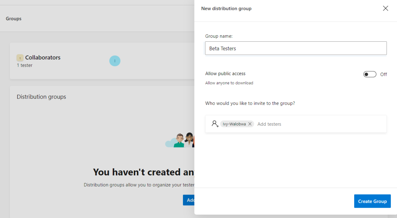 Creating a distribution group