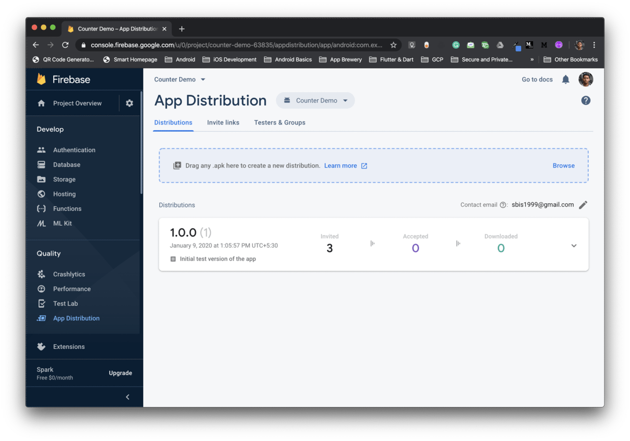 Firebase console