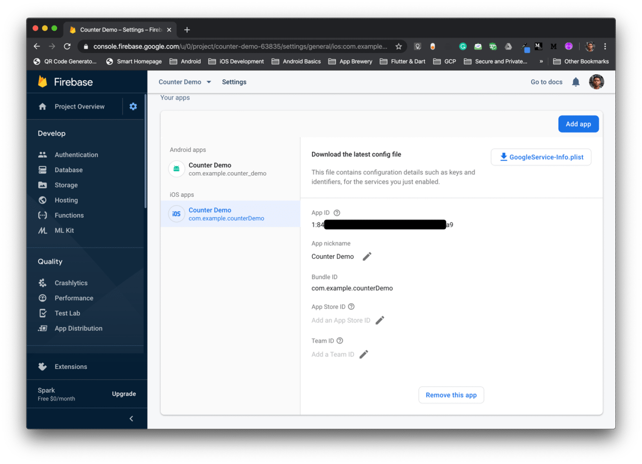 Firebase console