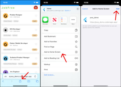 iOS PWA installation demo