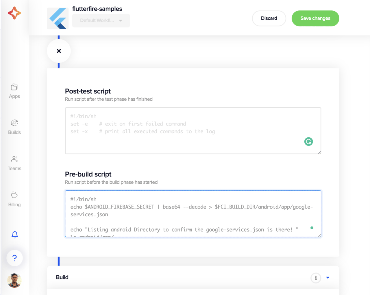 Pre-build script