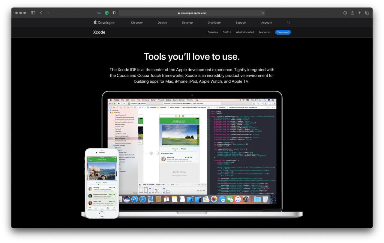 Best tools for Apple platforms developers: Xcode – IDE created by Apple for building apps for Mac