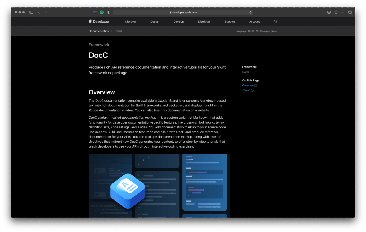 Best tools for iOS developers: DocC – for producing documentation for your Swift frameworks and packages