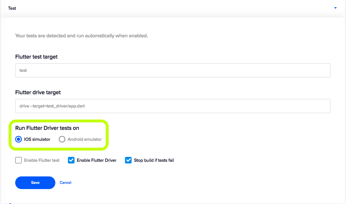 Flutter Driver tests