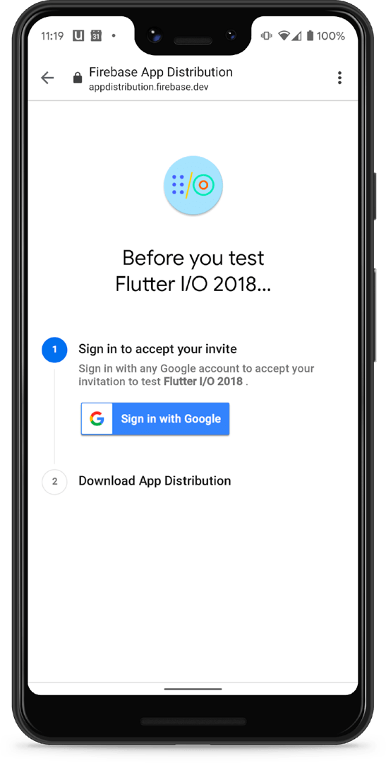 The login with a Google account