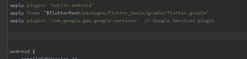 Adding Firebase to the Android app build Gradle