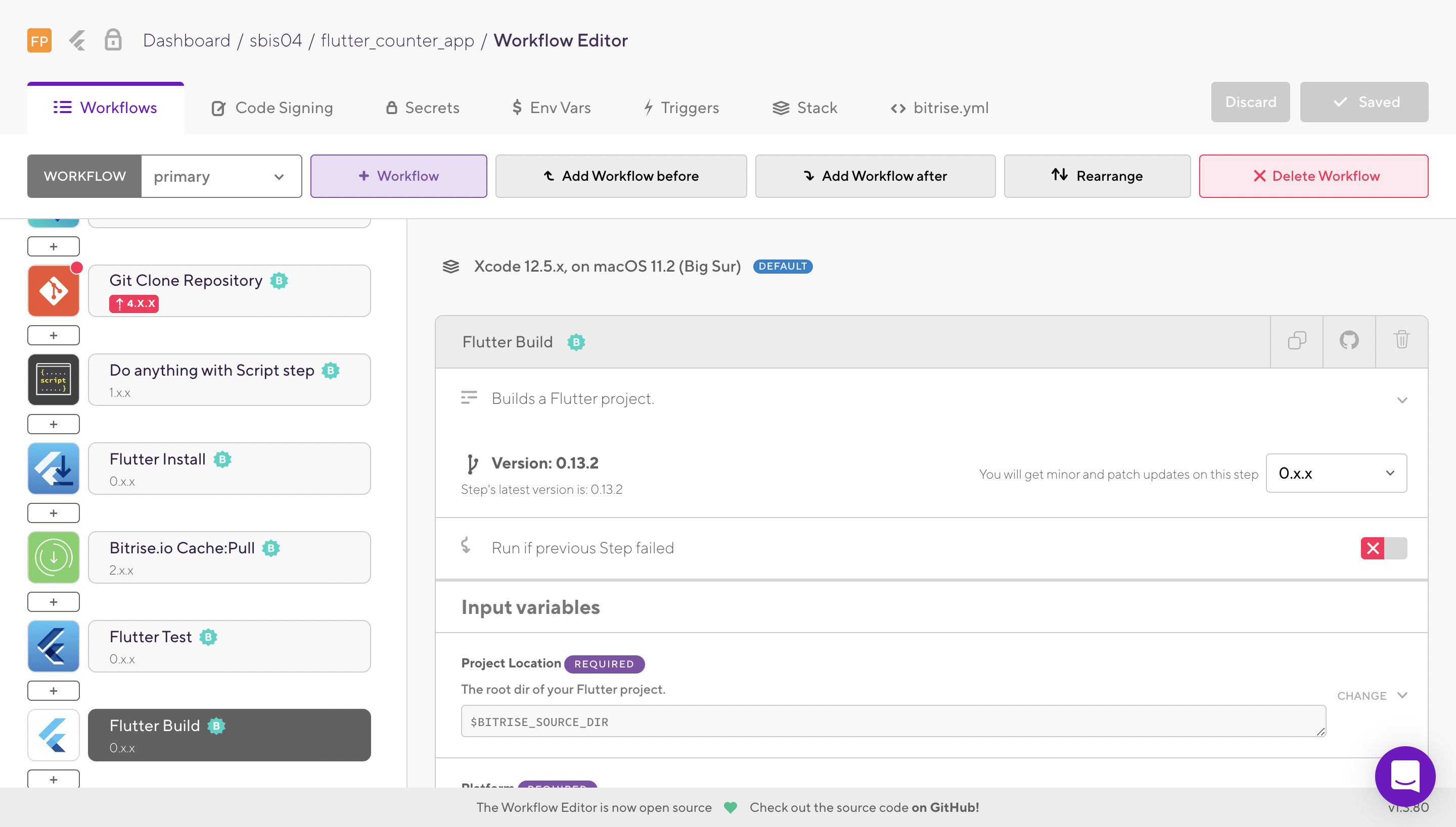 codemagic vs bitrise Bitrise editor