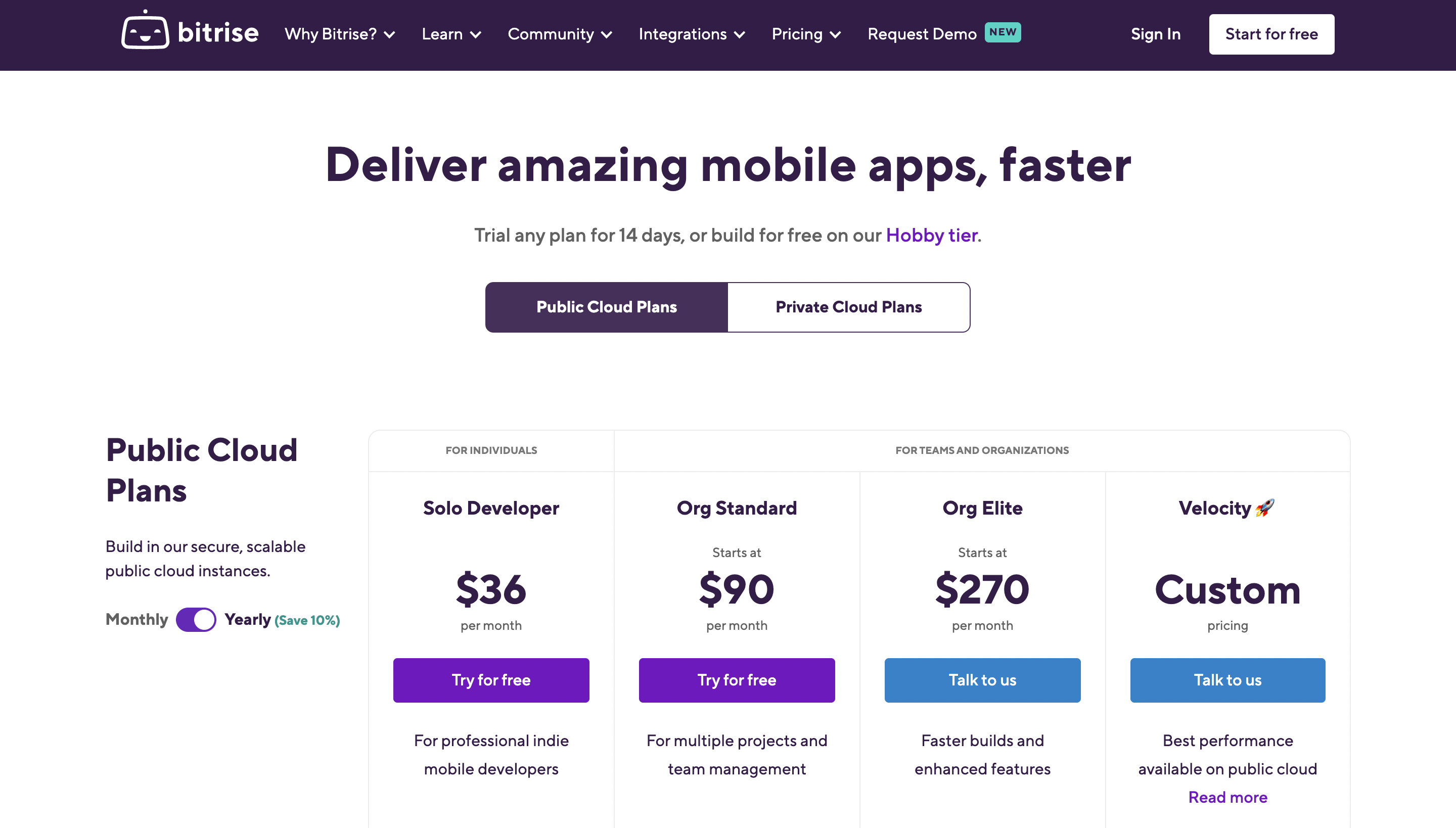 codemagic vs bitrise Bitrise pricing