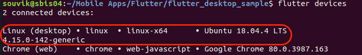 Flutter devices – Linux