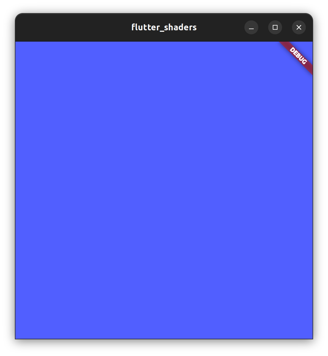 screenshot of a Flutter shader helloworld example app