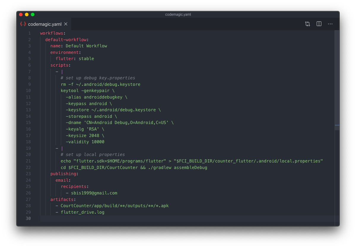 Modified codemagic.yaml