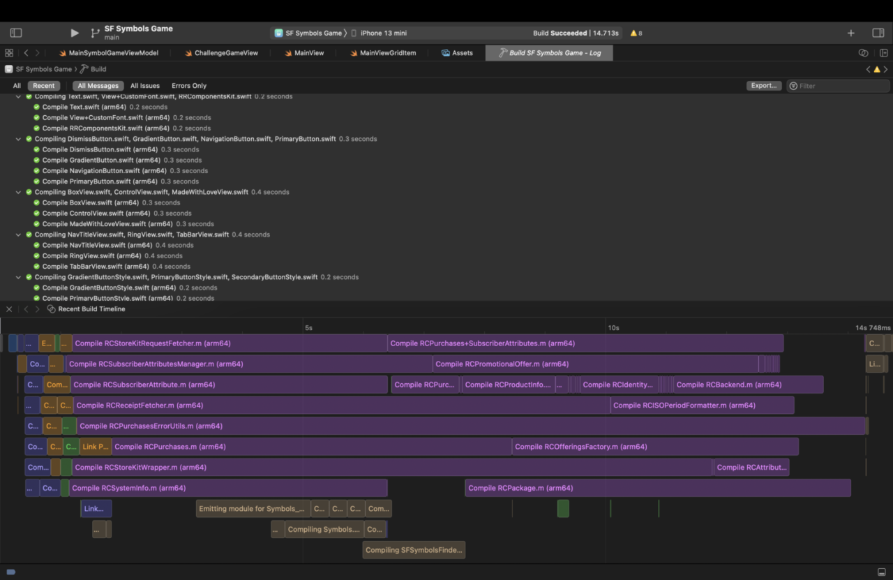 Xcode 14 Build Timeline provides you with insights on build times